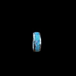 Blue opal and crushed turquoise ring. Size 9